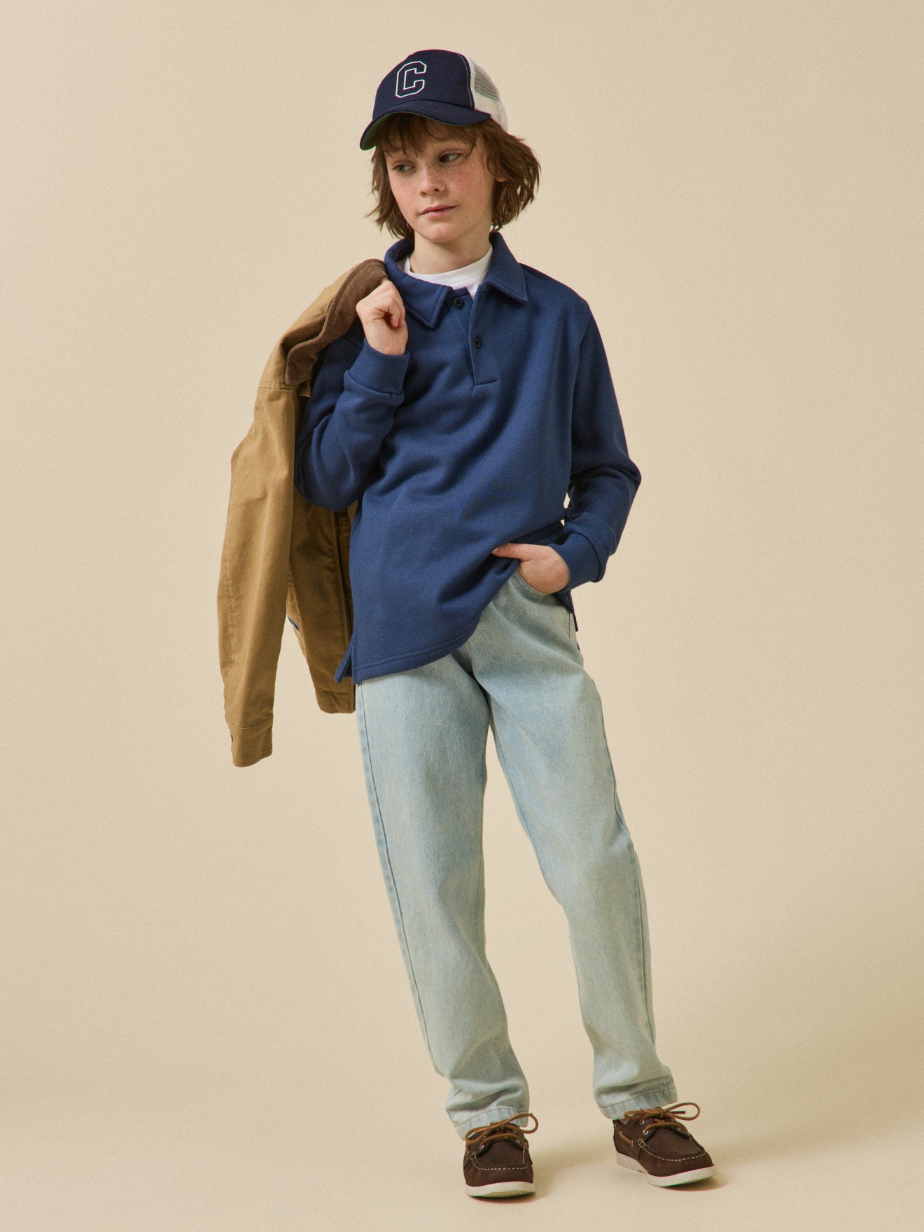 Jongenssweater in polostijl - Biokatoen