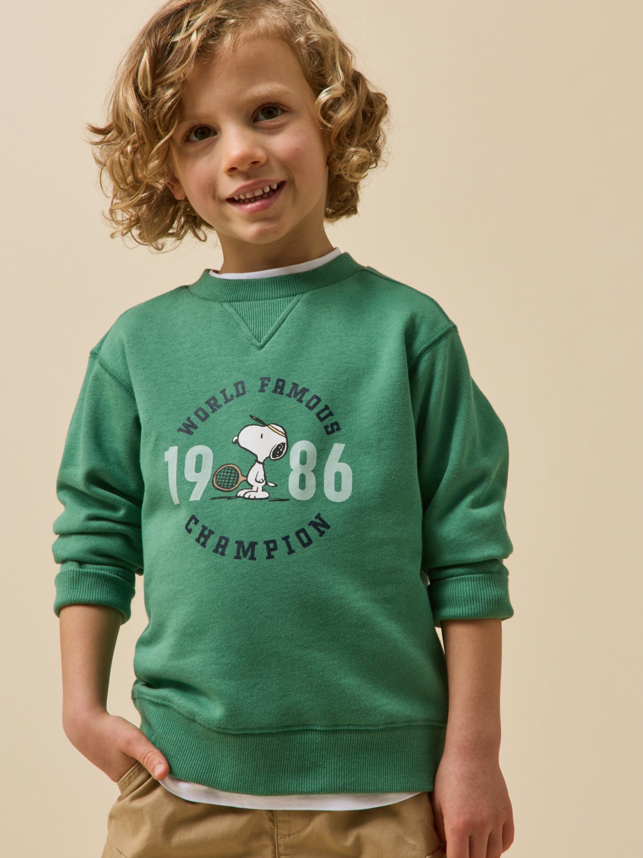 Kindersweater Cyrillus x PEANUTS(TM), Snoopy collectie