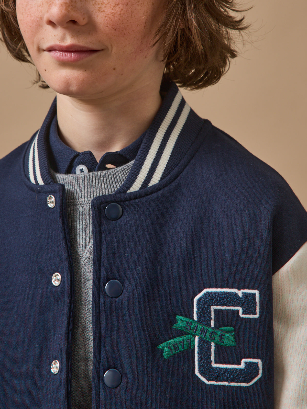 Blouson teddy brodé Garçon