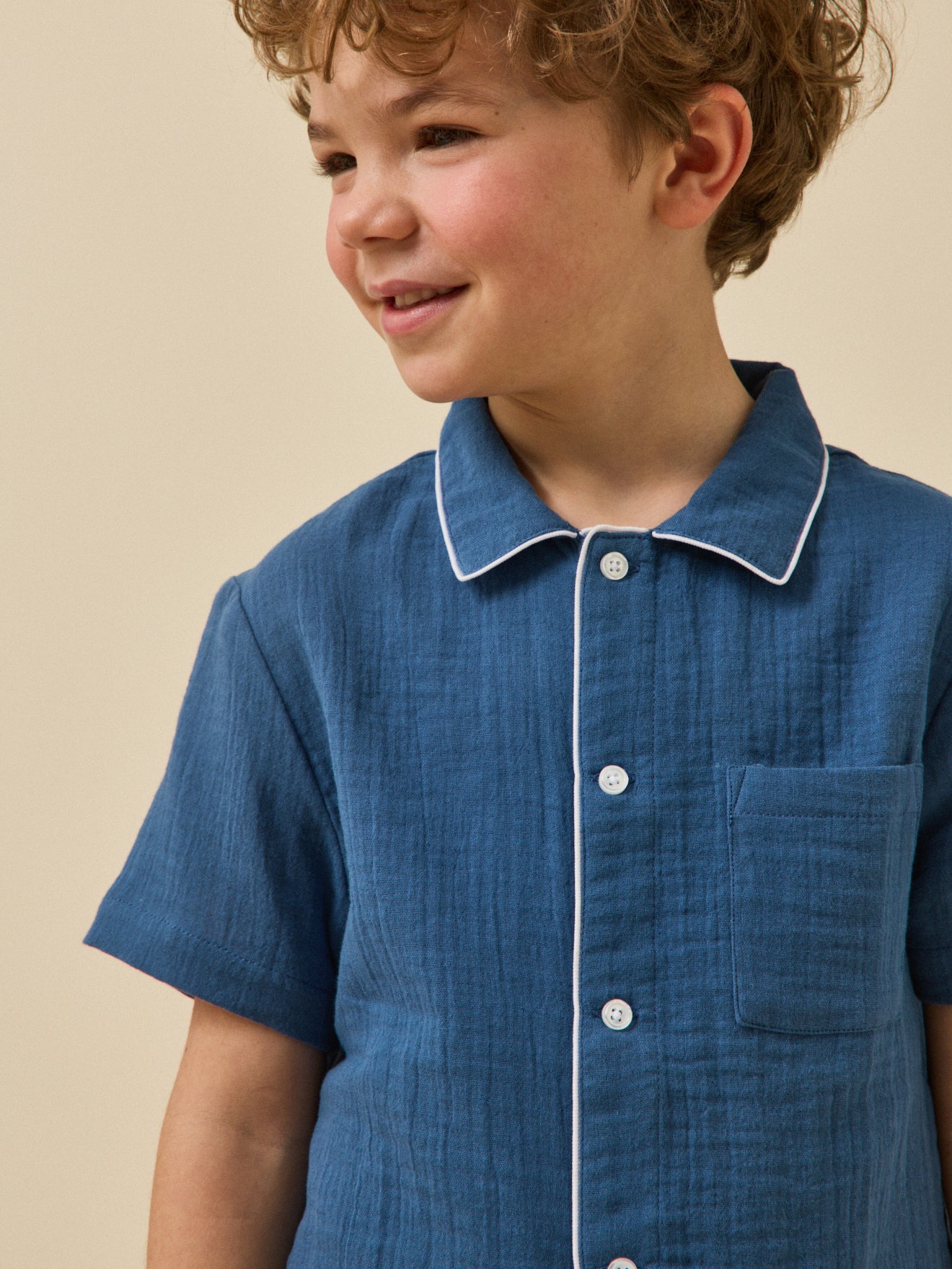 Pyja-short en gaze de coton garçon