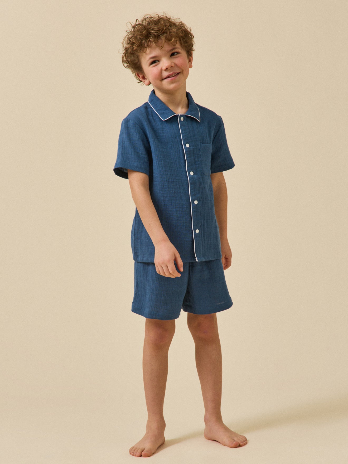 Pyja-short en gaze de coton garçon
