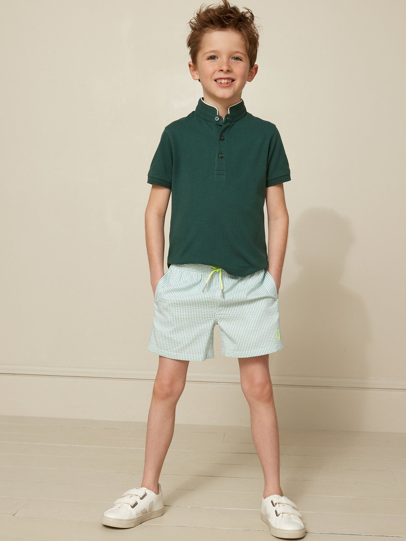 Jongenszwemshort in seersucker
