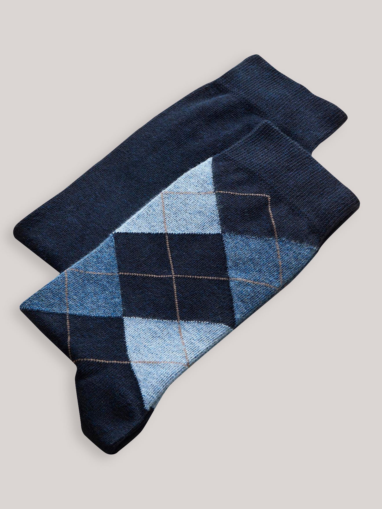 Set van 2 paar sokken in intarsia en effen
