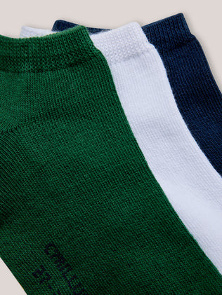 Socquettes unies par lot de 3 garçon
