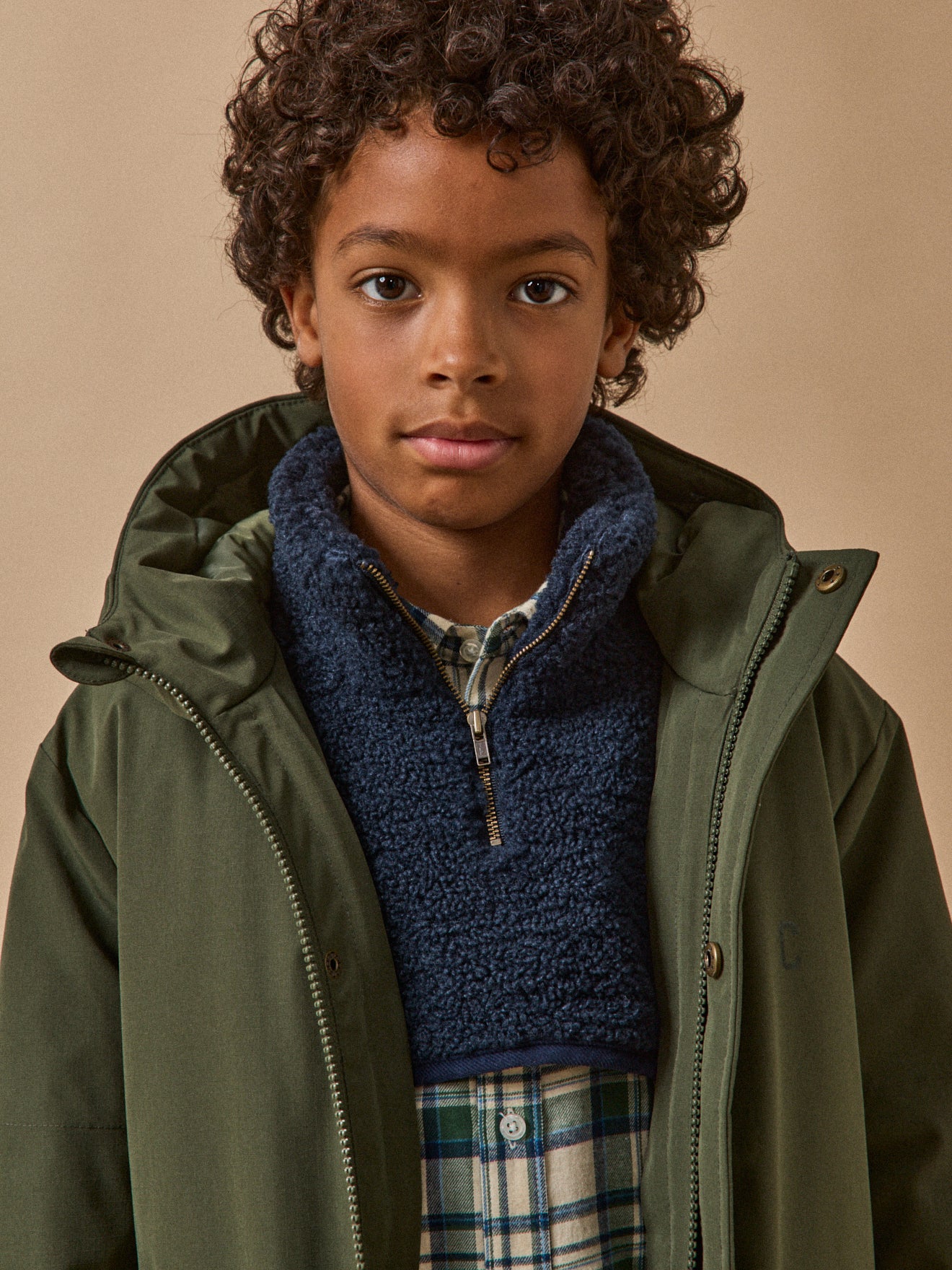 Jongenskraag in sherpa