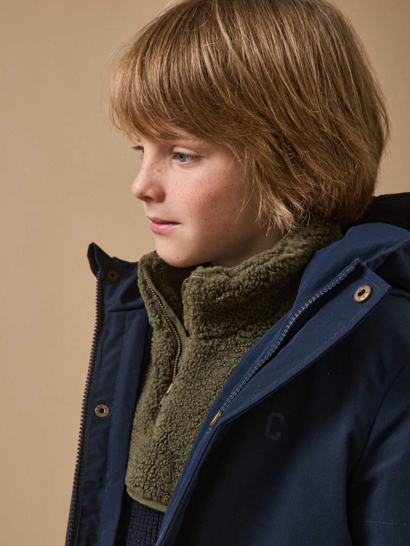 Jongenskraag in sherpa