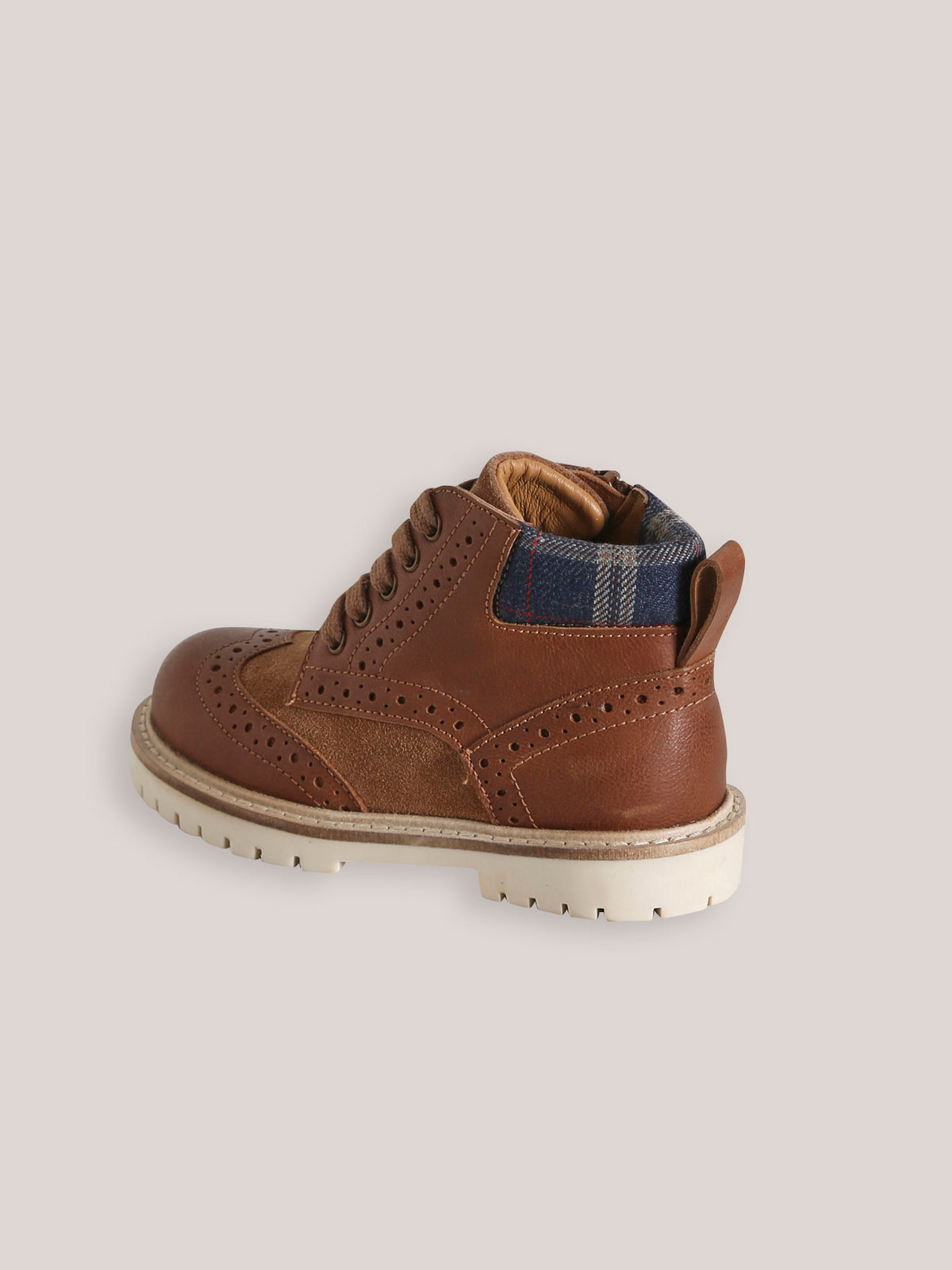 Jongensbottines in leer