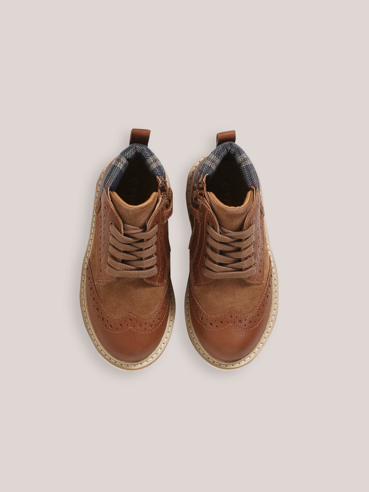 Jongensbottines in leer