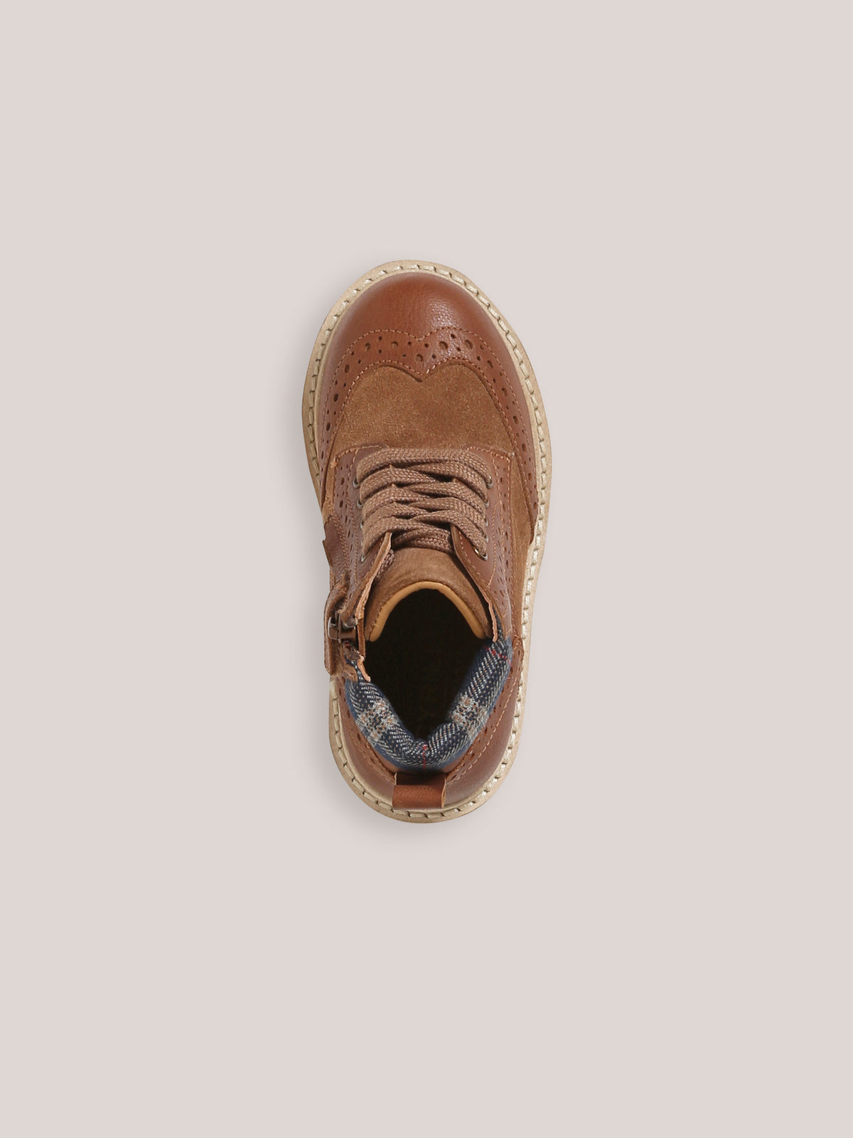 Jongensbottines in leer