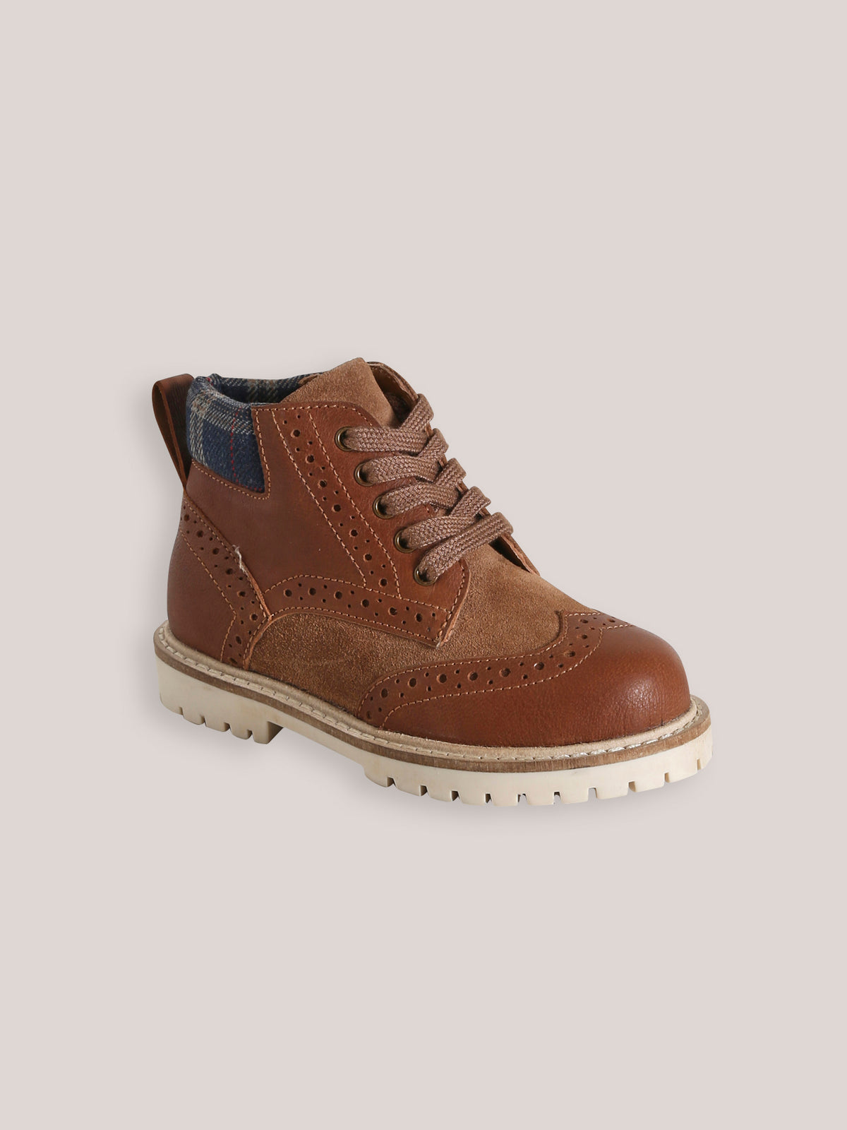 Jongensbottines in leer
