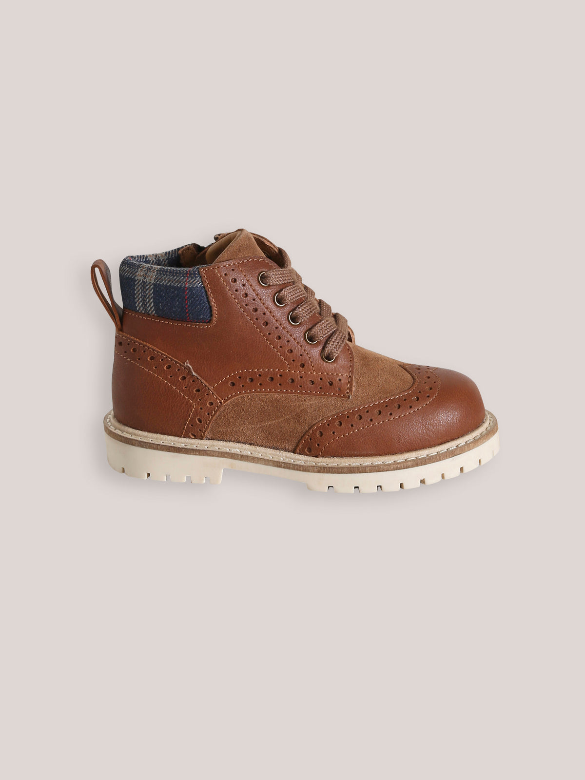 Jongensbottines in leer