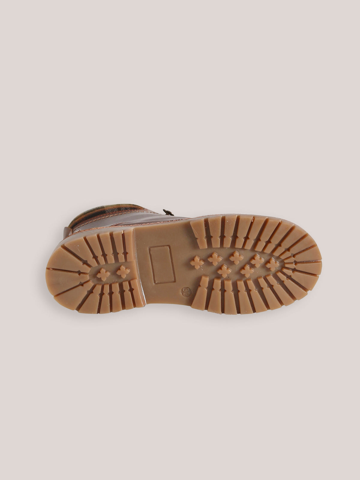 Leren jongensbottines met geruite enkelrand