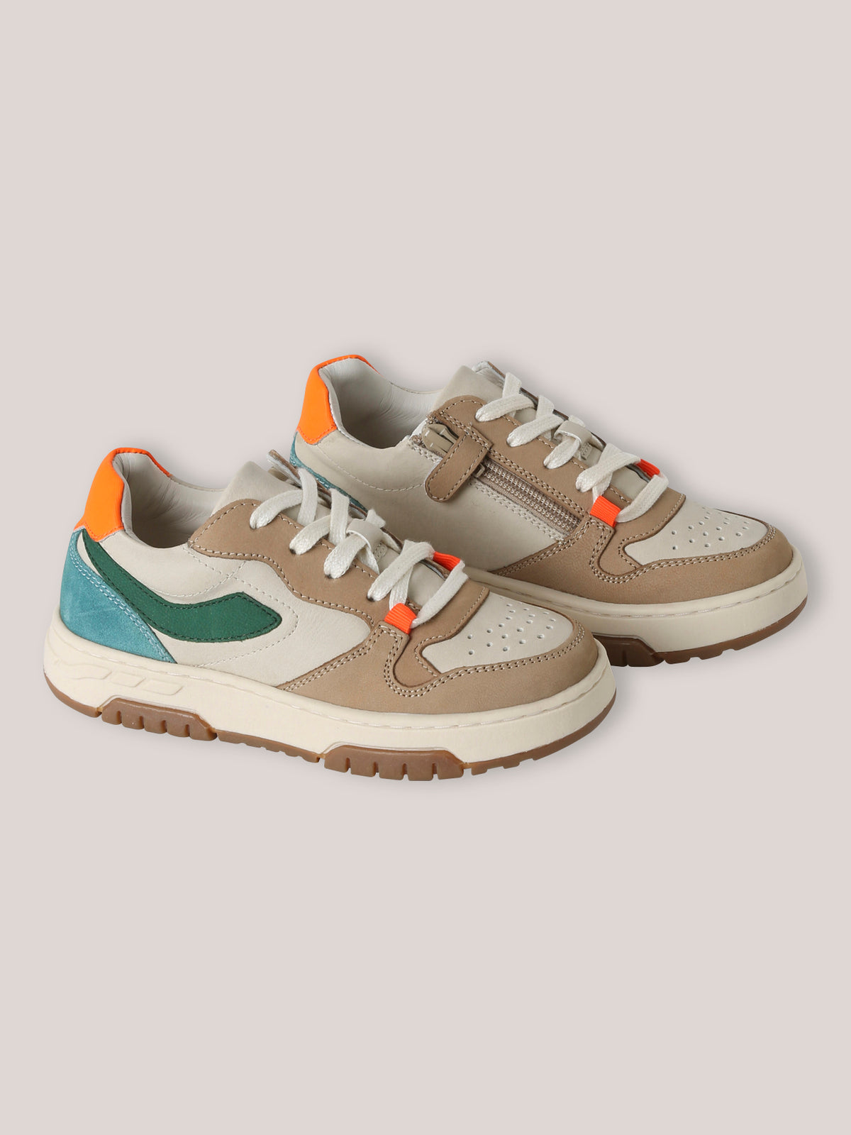 Veelkleurige leren jongenssneakers