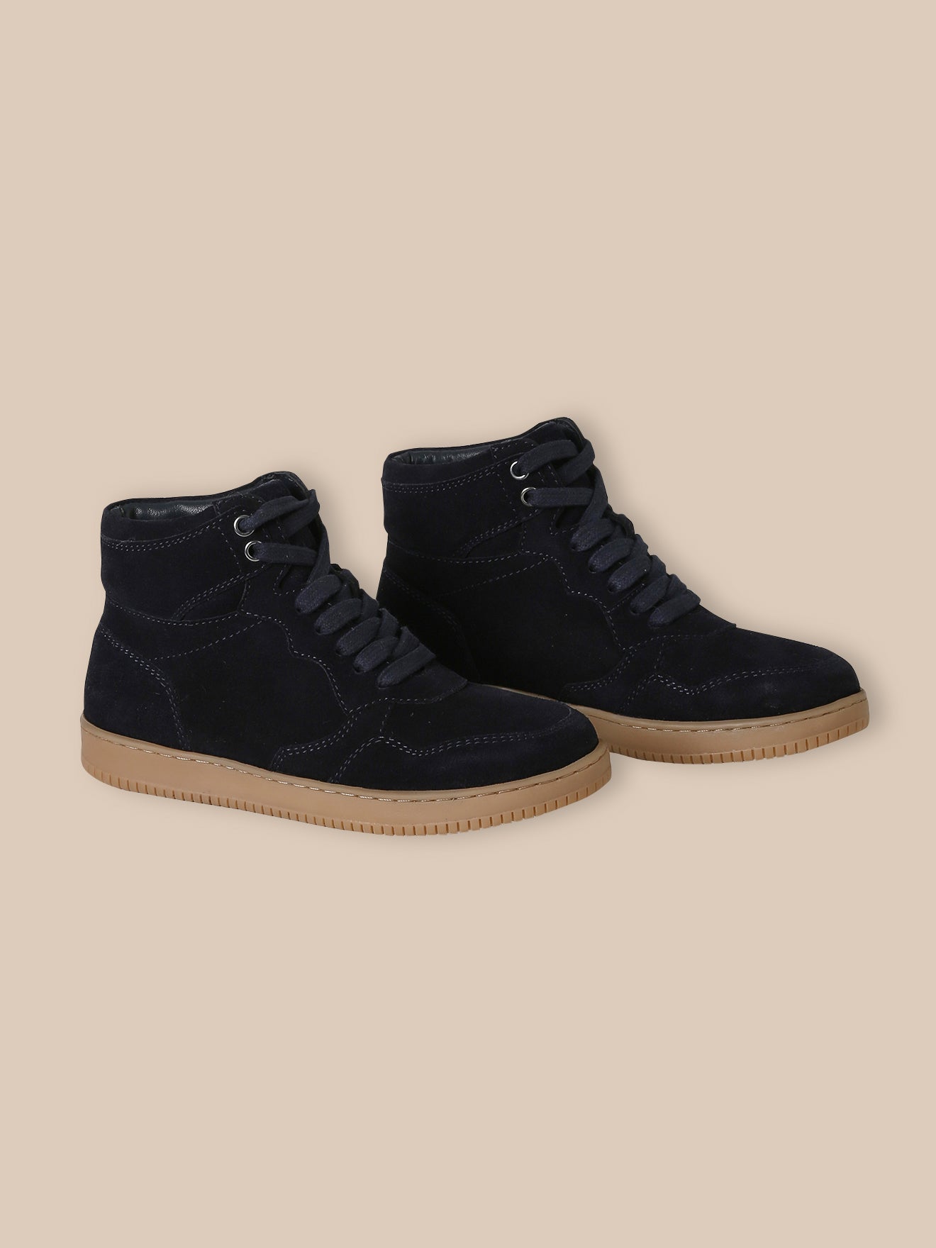 Hoge jongenssneakers in splitleer