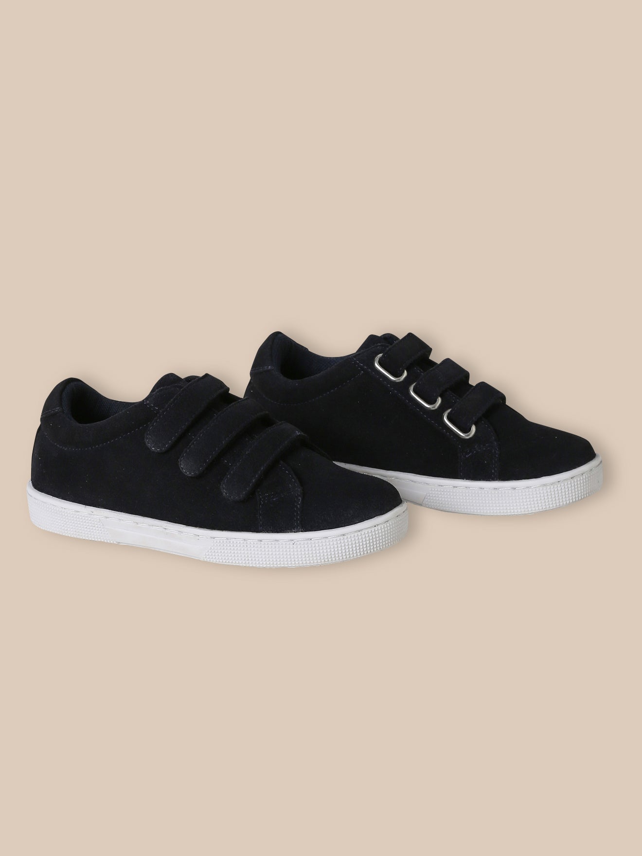 Lage jongenssneakers in splitleer