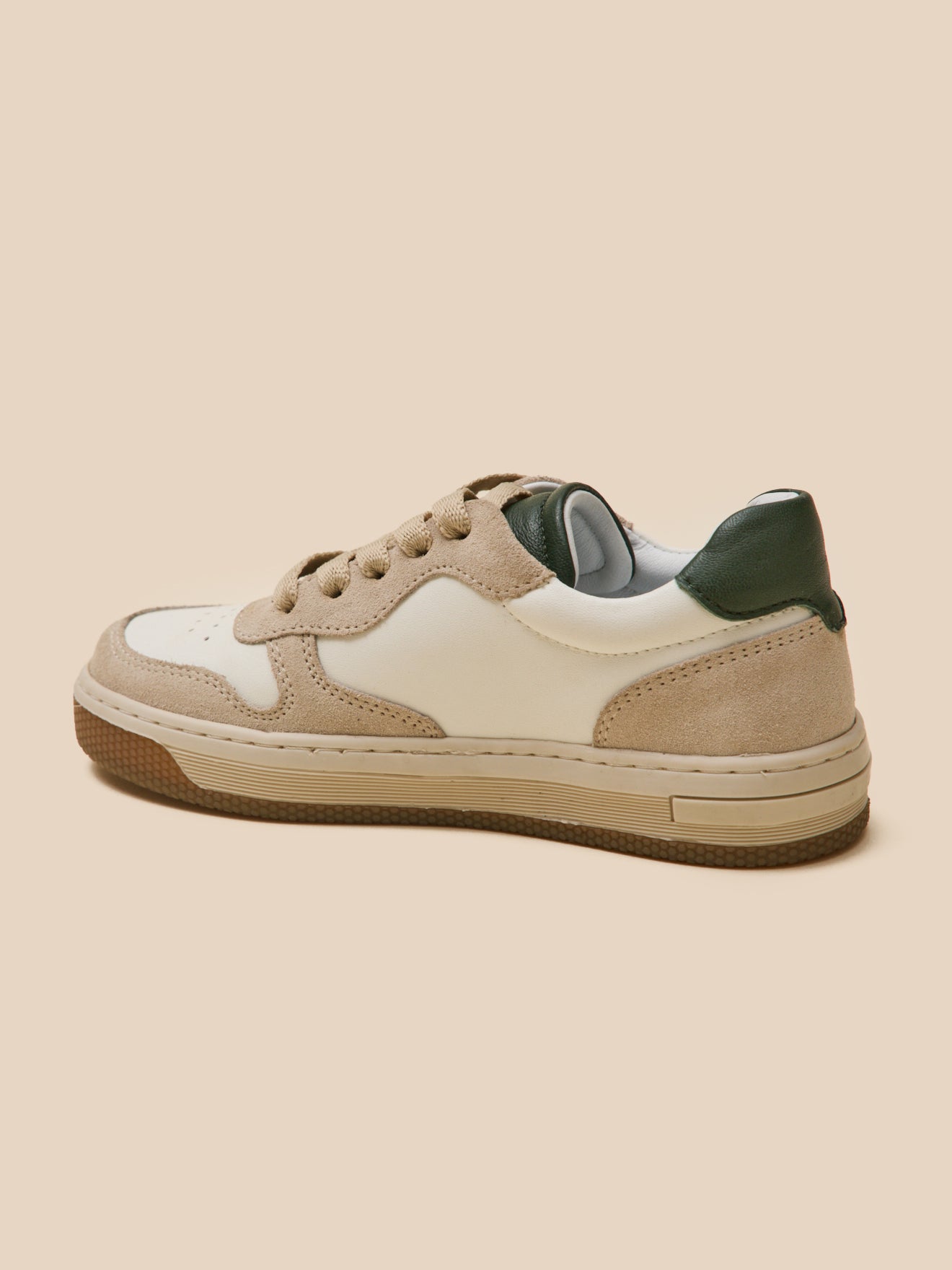 Tweekleurige leren jongenssneakers