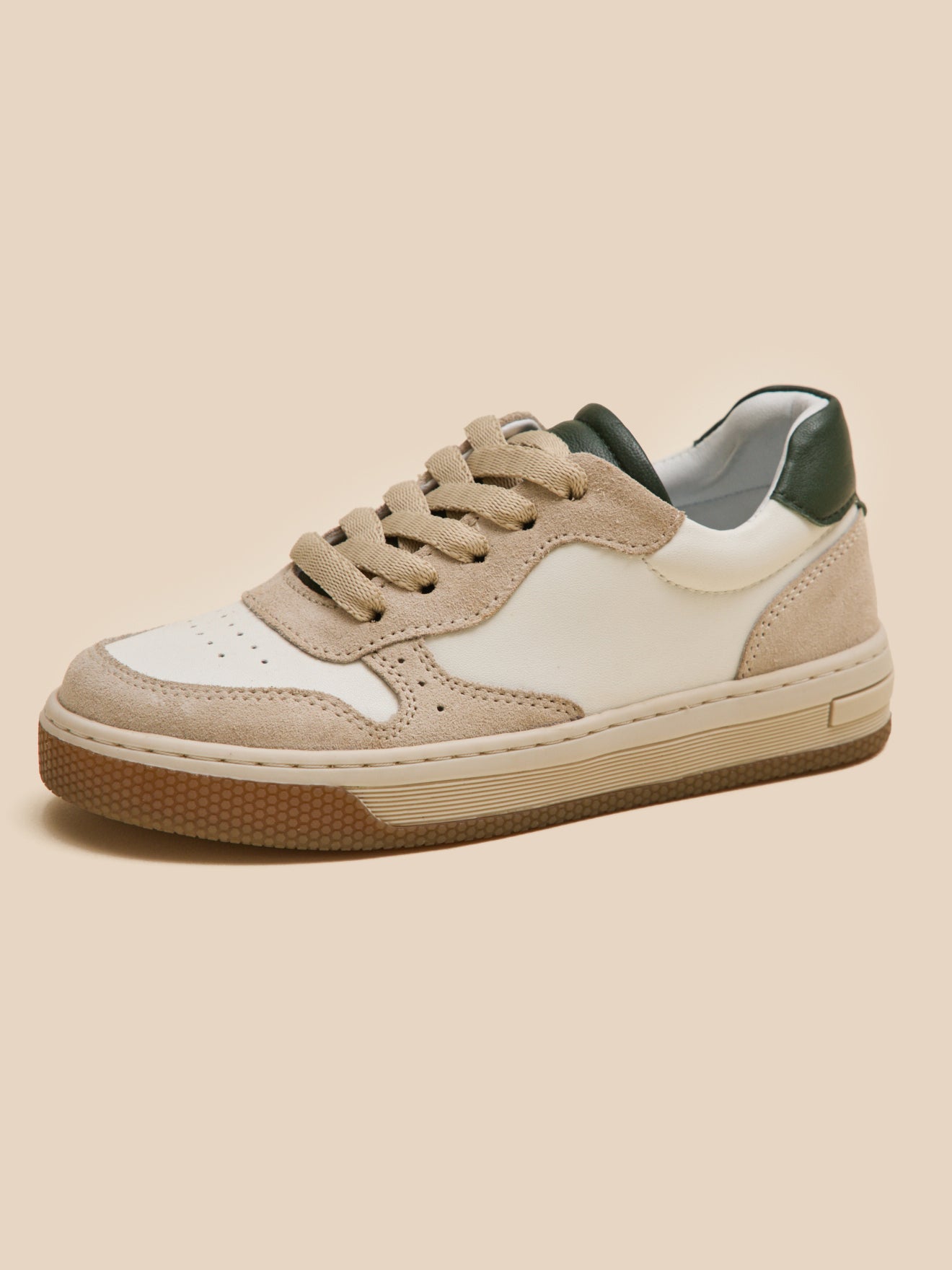 Tweekleurige leren jongenssneakers