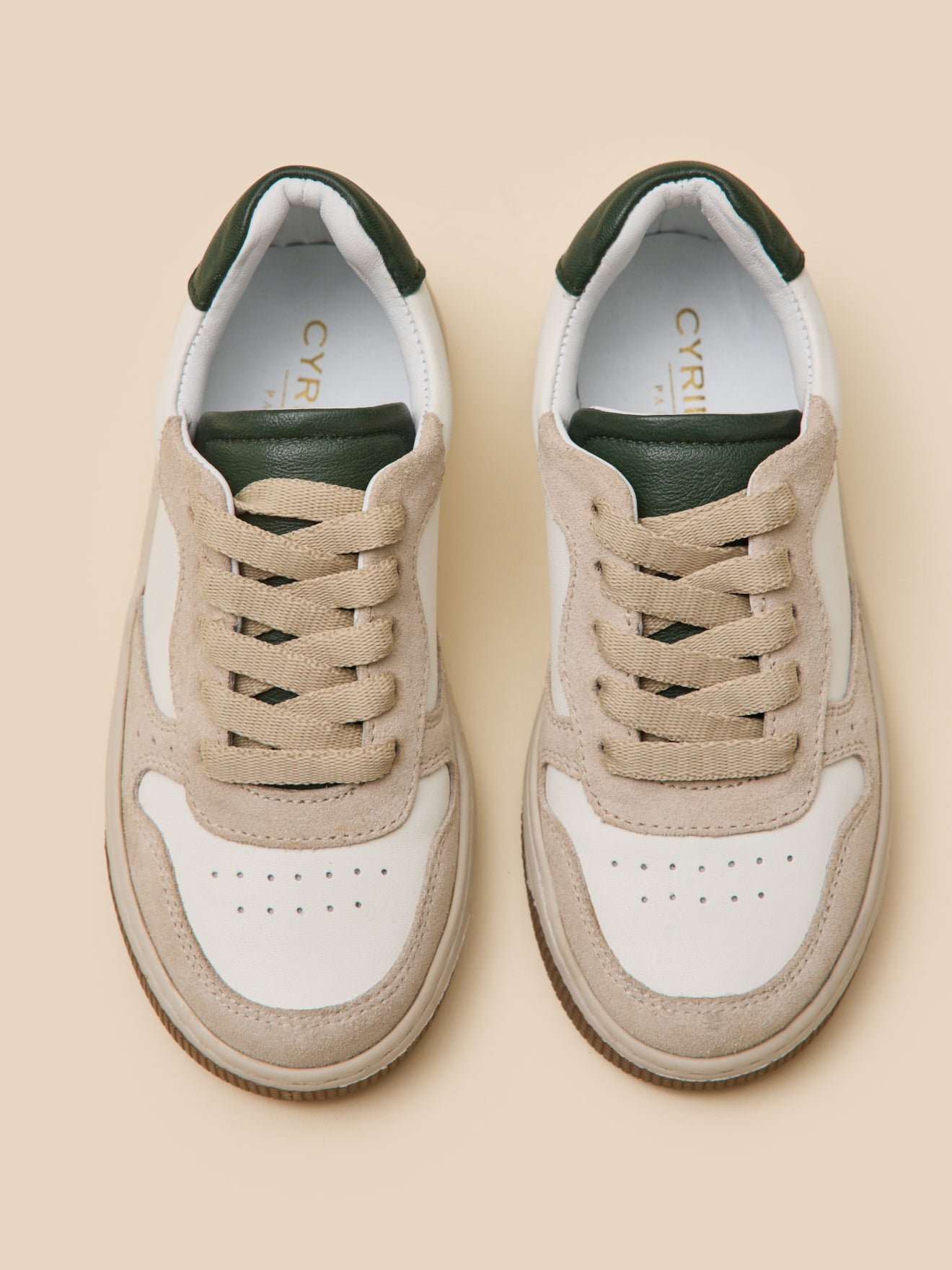 Tweekleurige leren jongenssneakers