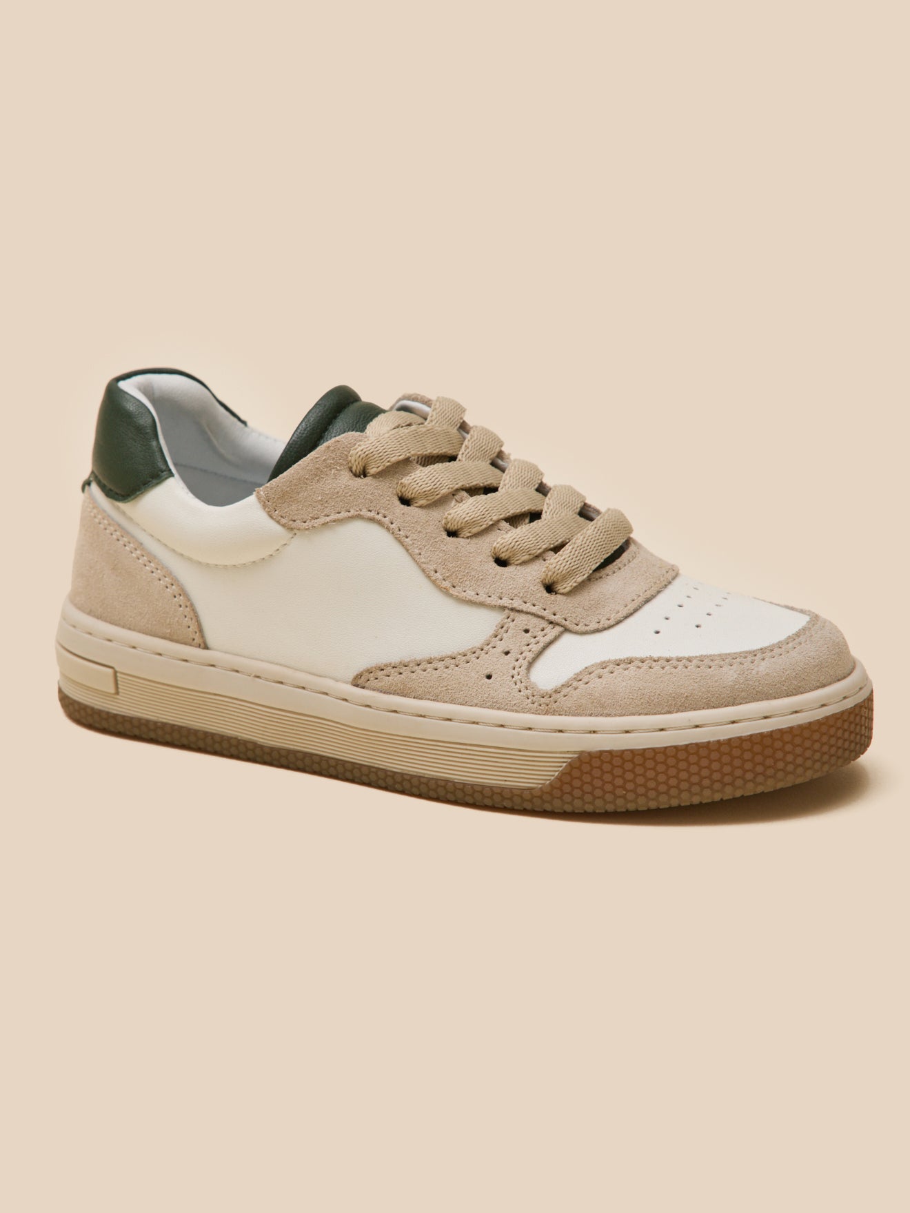 Tweekleurige leren jongenssneakers