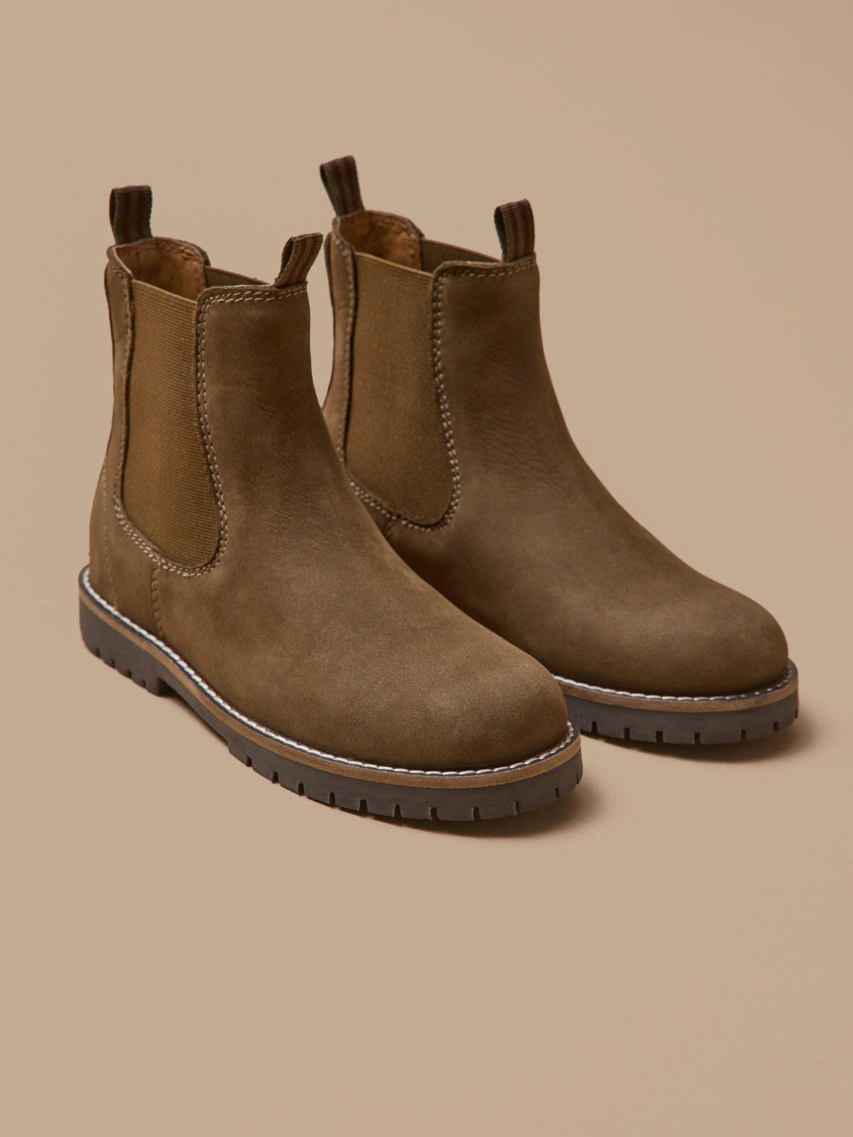 Boots chelsea cuir nubuck garçon