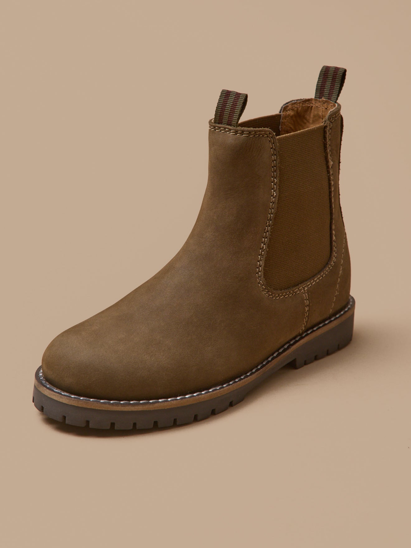 Boots chelsea cuir nubuck garçon