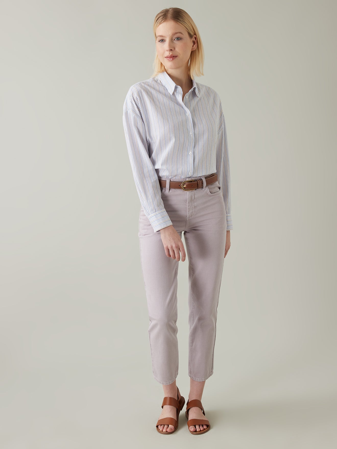 Chemise rayures tissé-teint femme