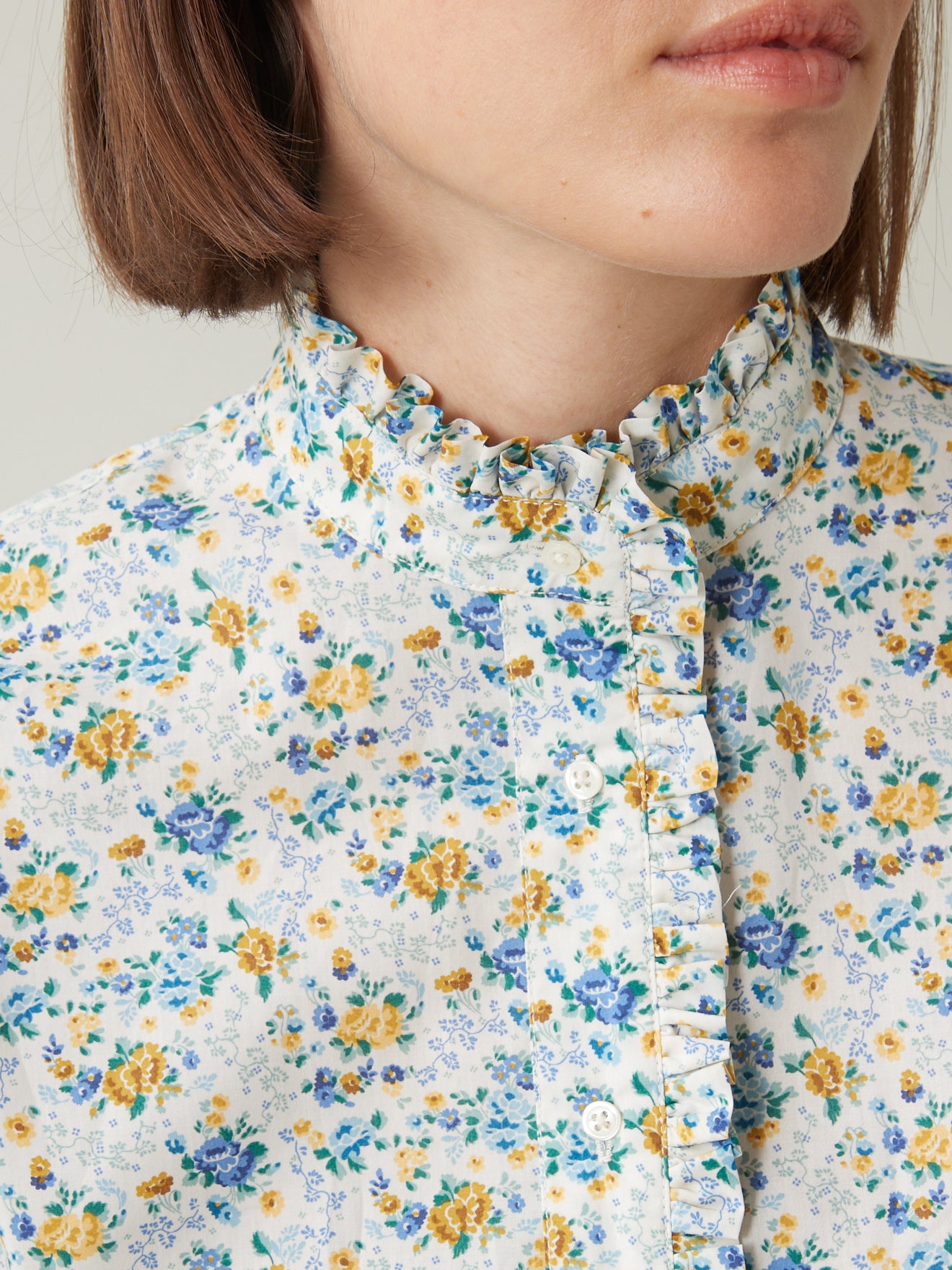 Chemise col froufrou femme tissu Liberty - Limited Collection
