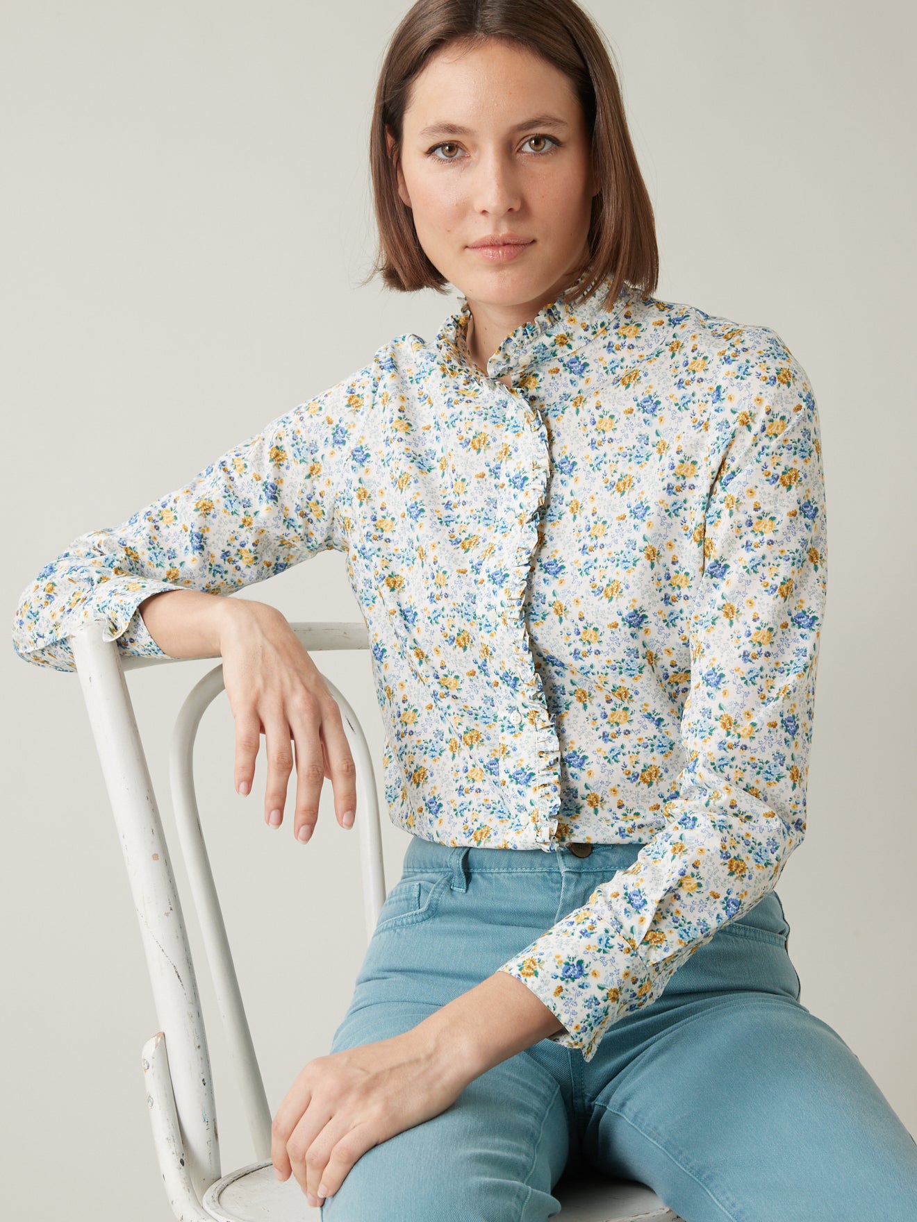 Chemise col froufrou femme tissu Liberty - Limited Collection