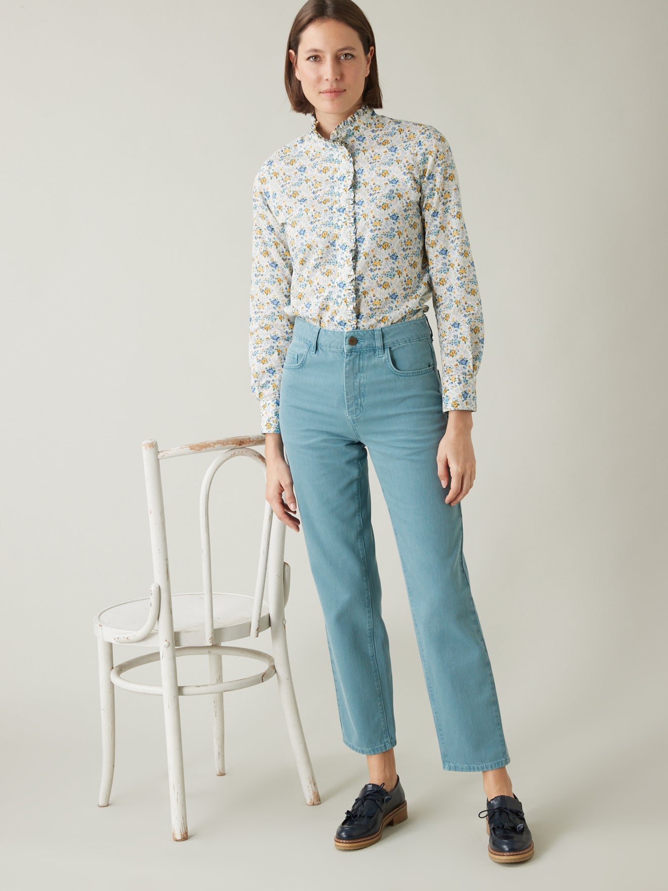 Chemise col froufrou femme tissu Liberty - Limited Collection