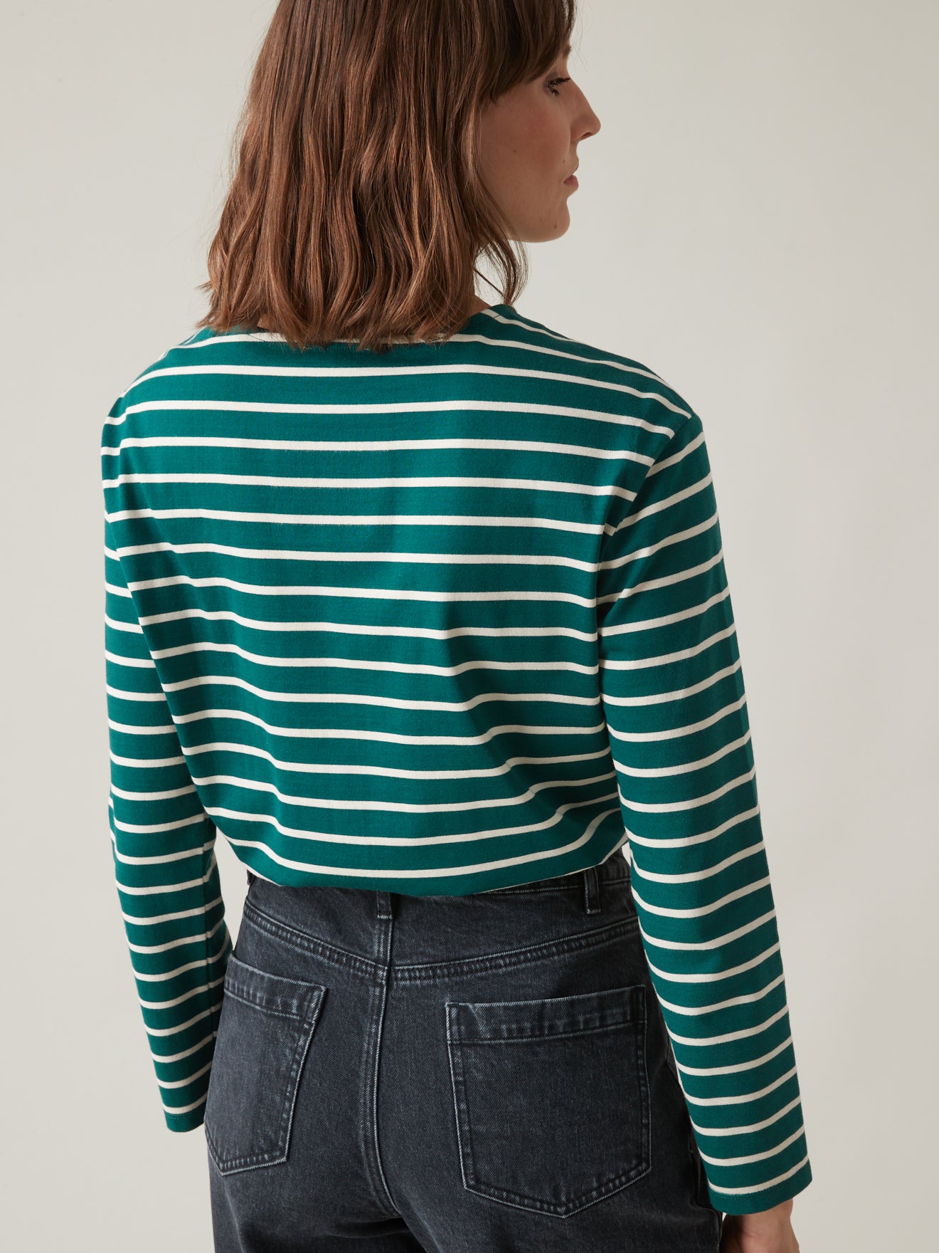 Damesshirt in marinestijl - biokatoen
