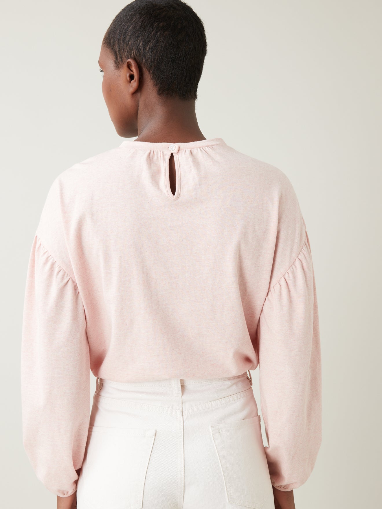 Damesshirt met ballonmouwen - biokatoen