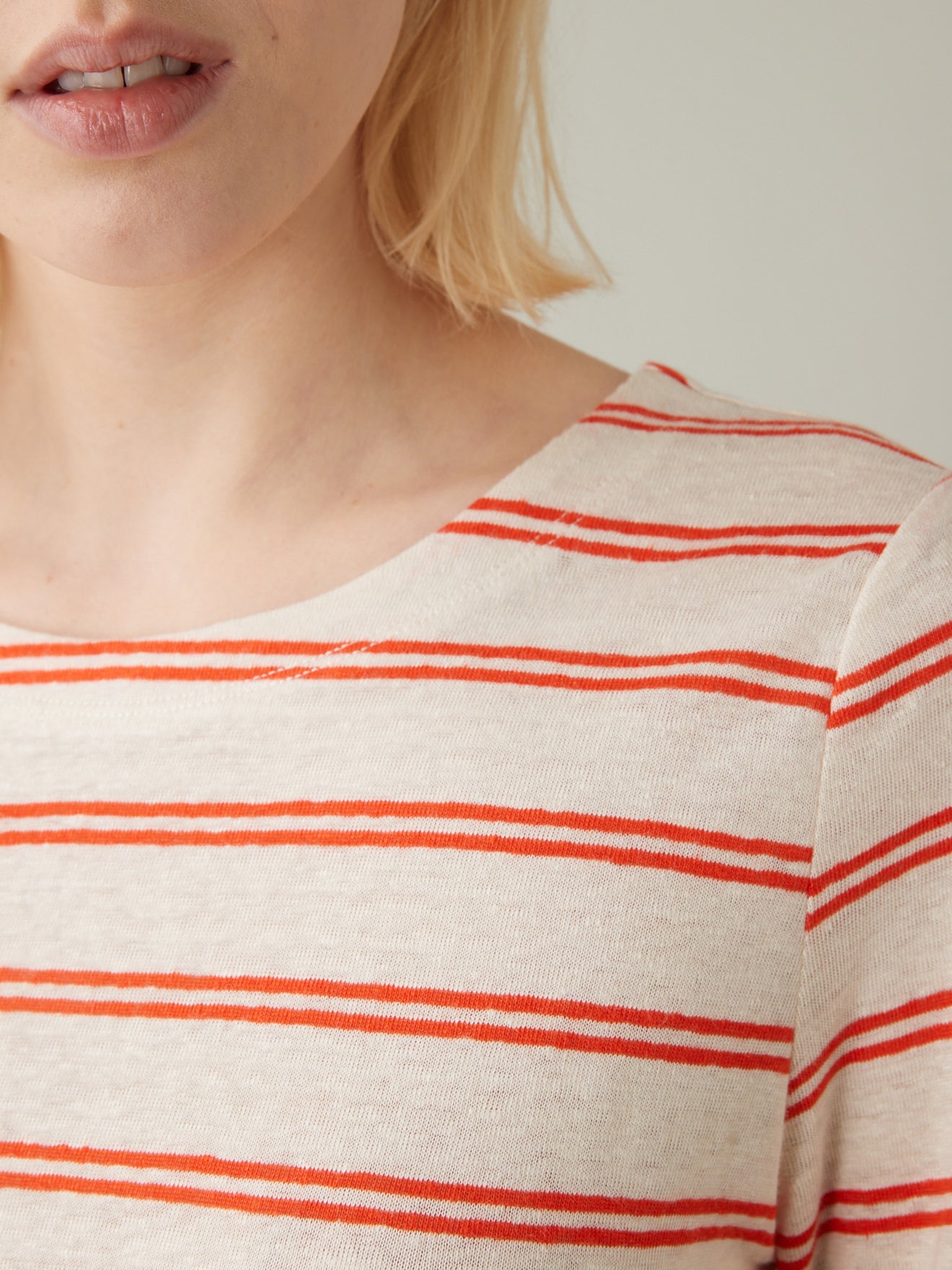 Gestreept damesshirt in linnen