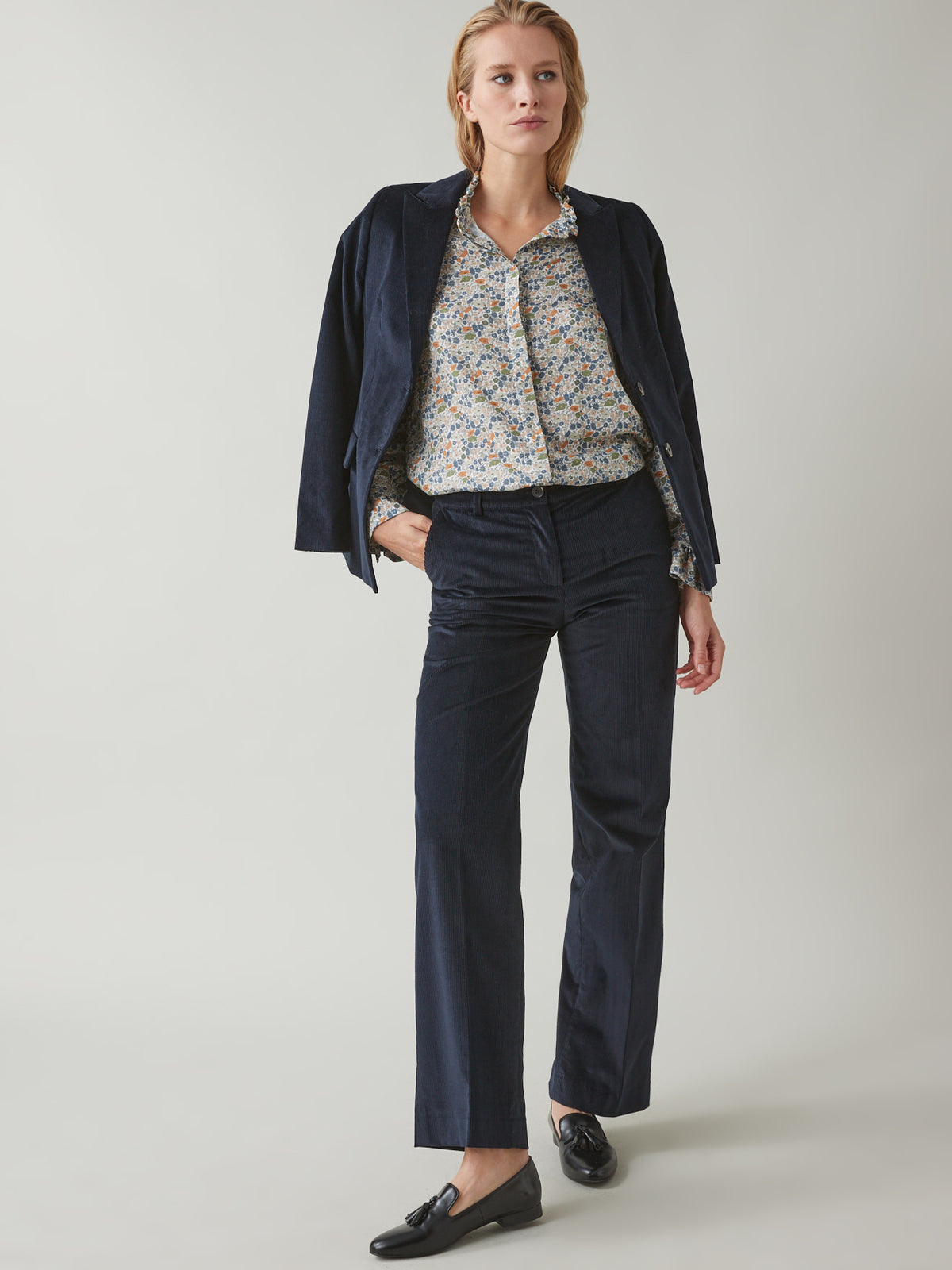 Pantalon large velours côtelé femme Chloé