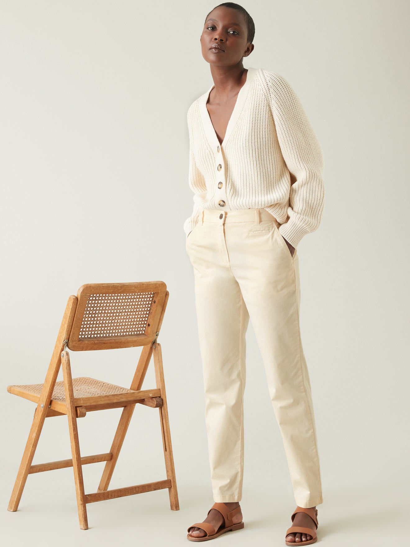 Chino coton stretch femme