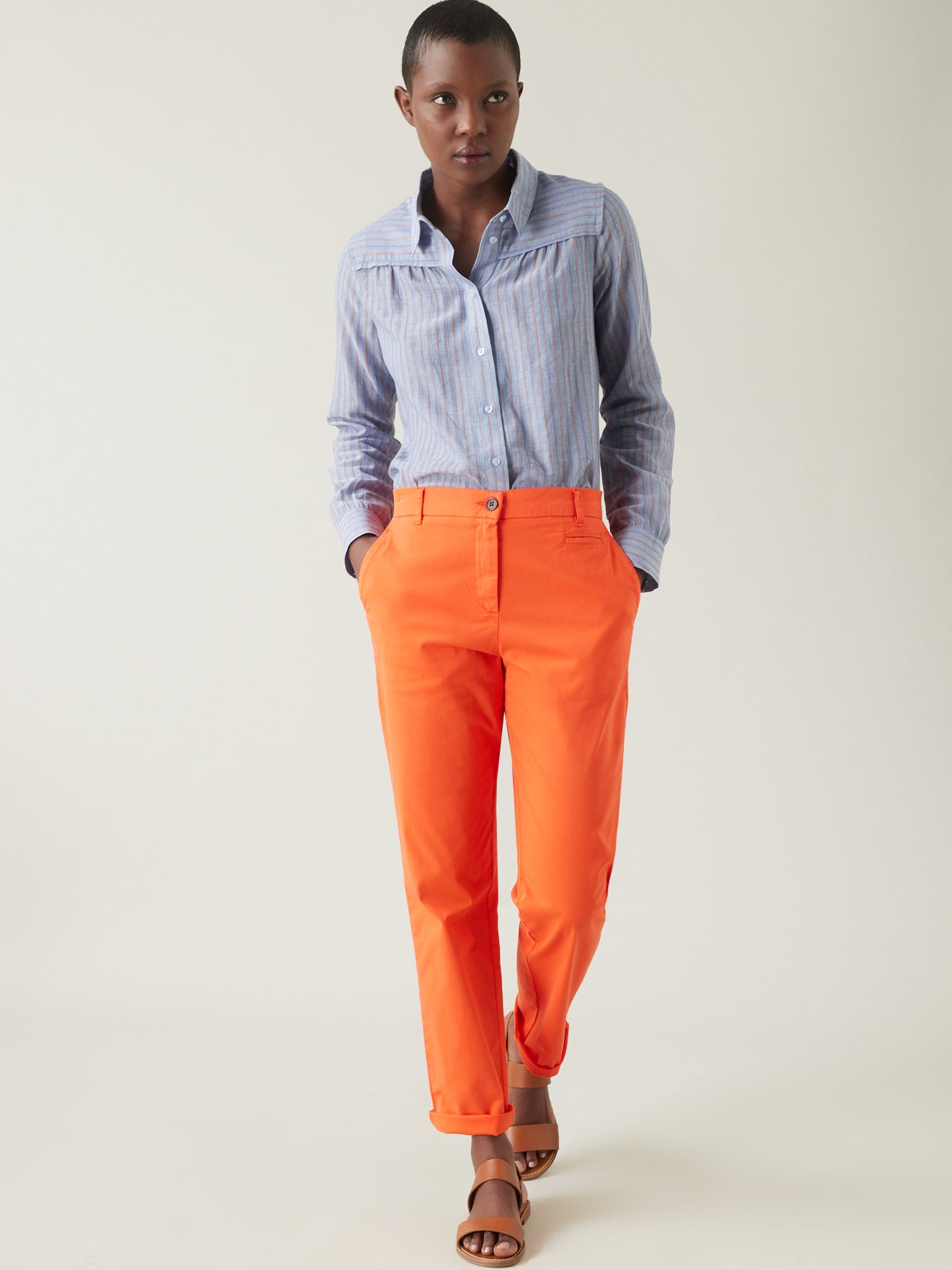 Chino coton stretch femme