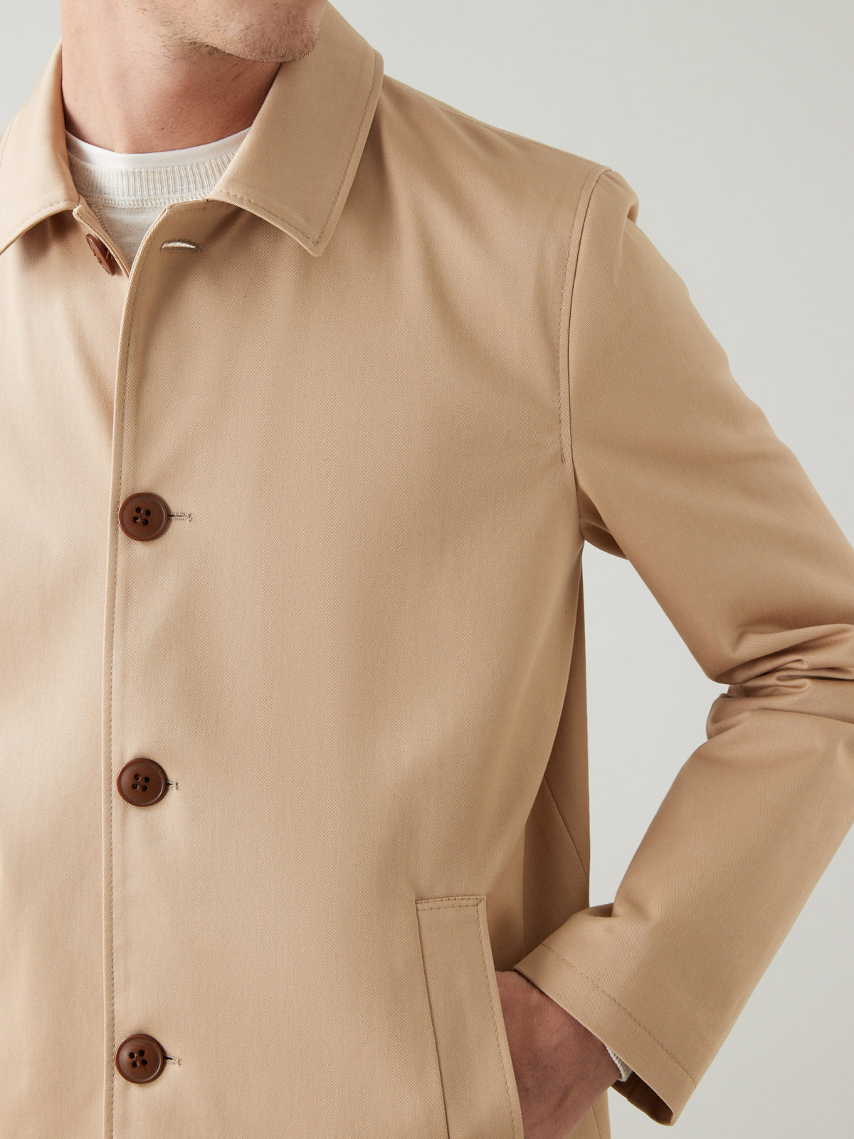 Car coat herenmantel in twill