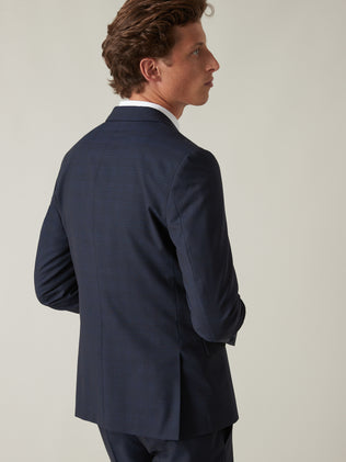 Geruite herenblazer in Super 100 wol