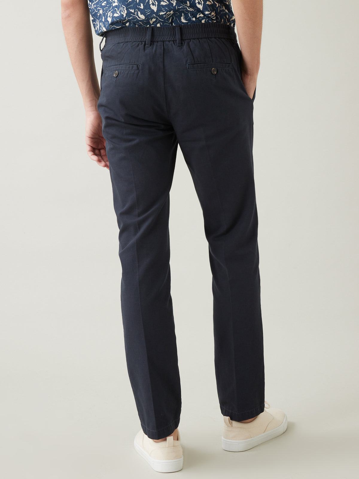 Pantalon taille élastiquée coton et lin homme
