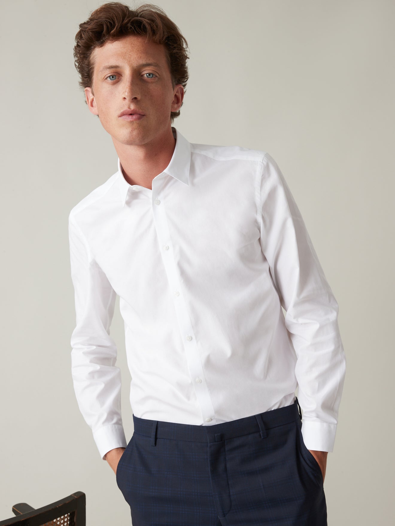 Chemise Slim Fit homme popeline unie easy care