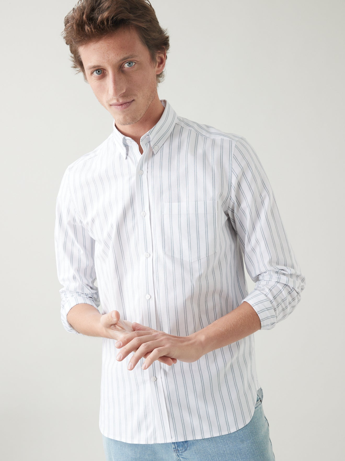 Classic fit herenhemd in oxfordstof - biokatoen