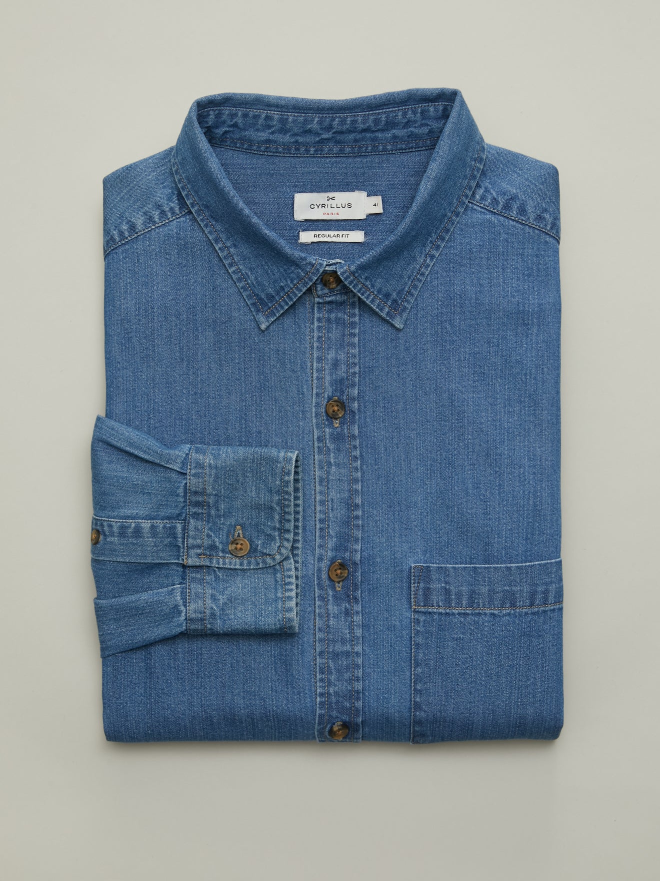 Herenhemd in denim, regular fit