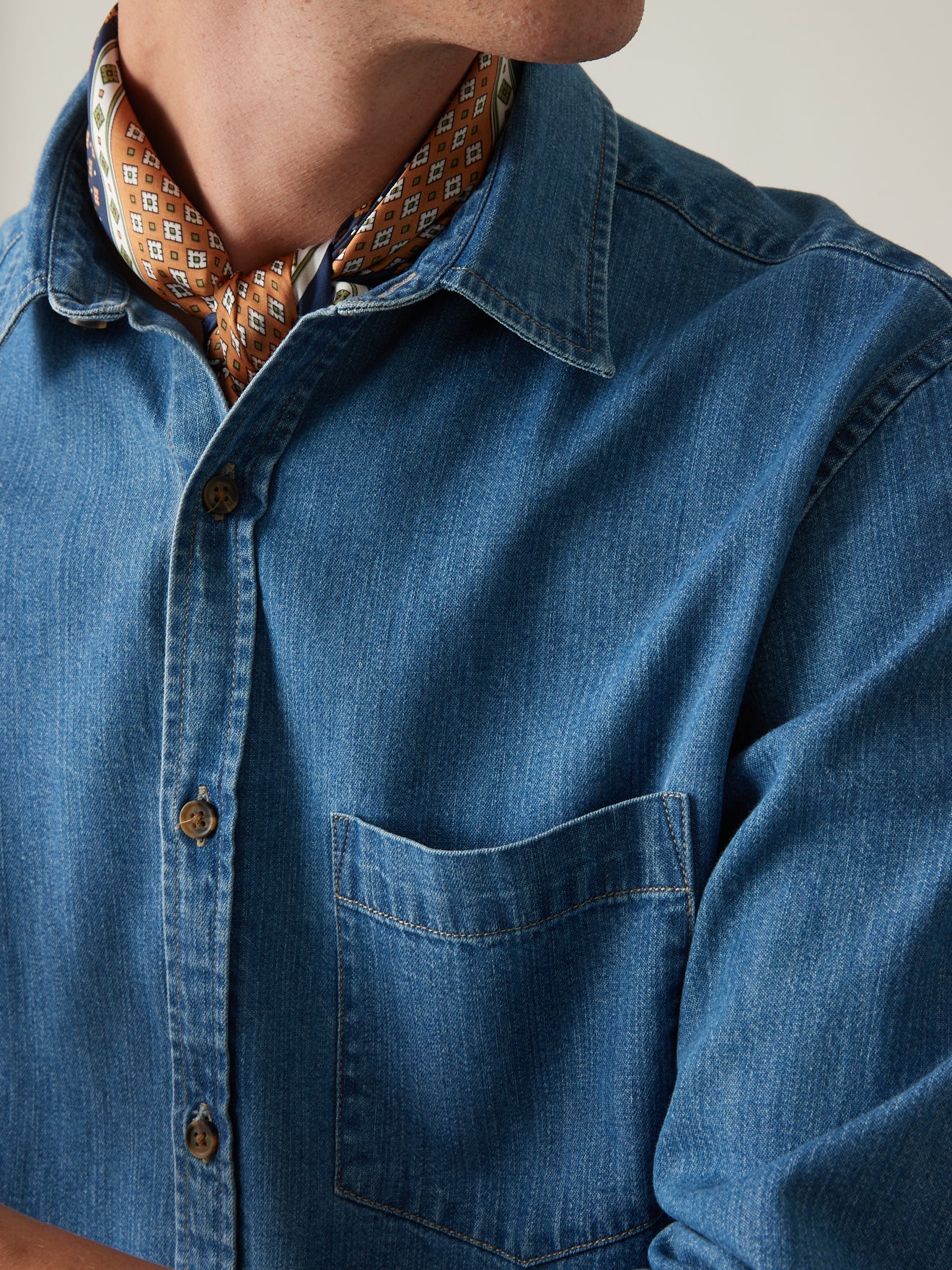 Herenhemd in denim, regular fit