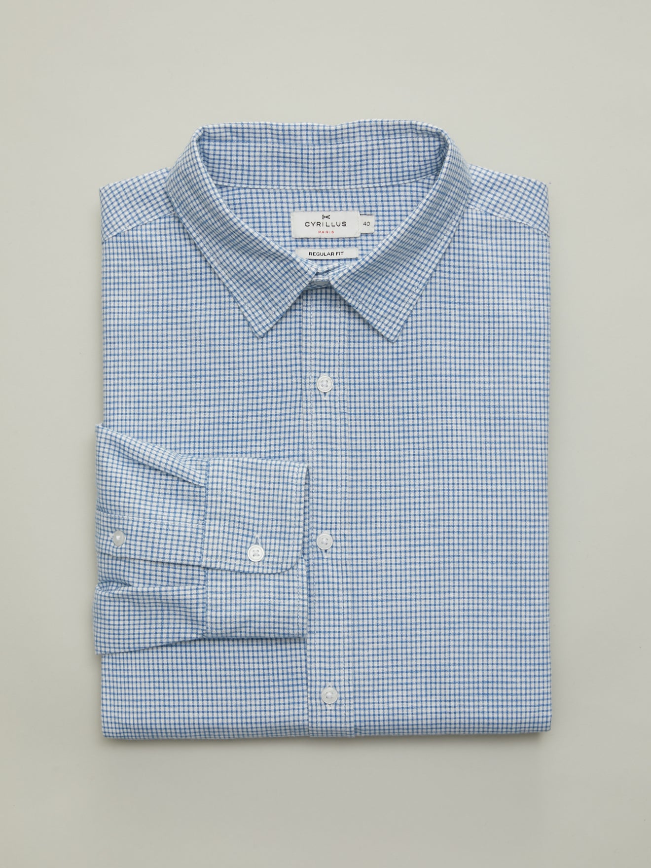 Regular fit herenhemd met ruitenprint