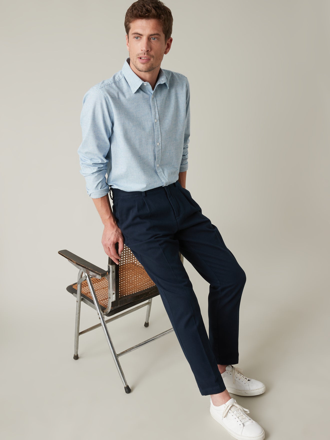 Regular fit herenhemd met ruitenprint