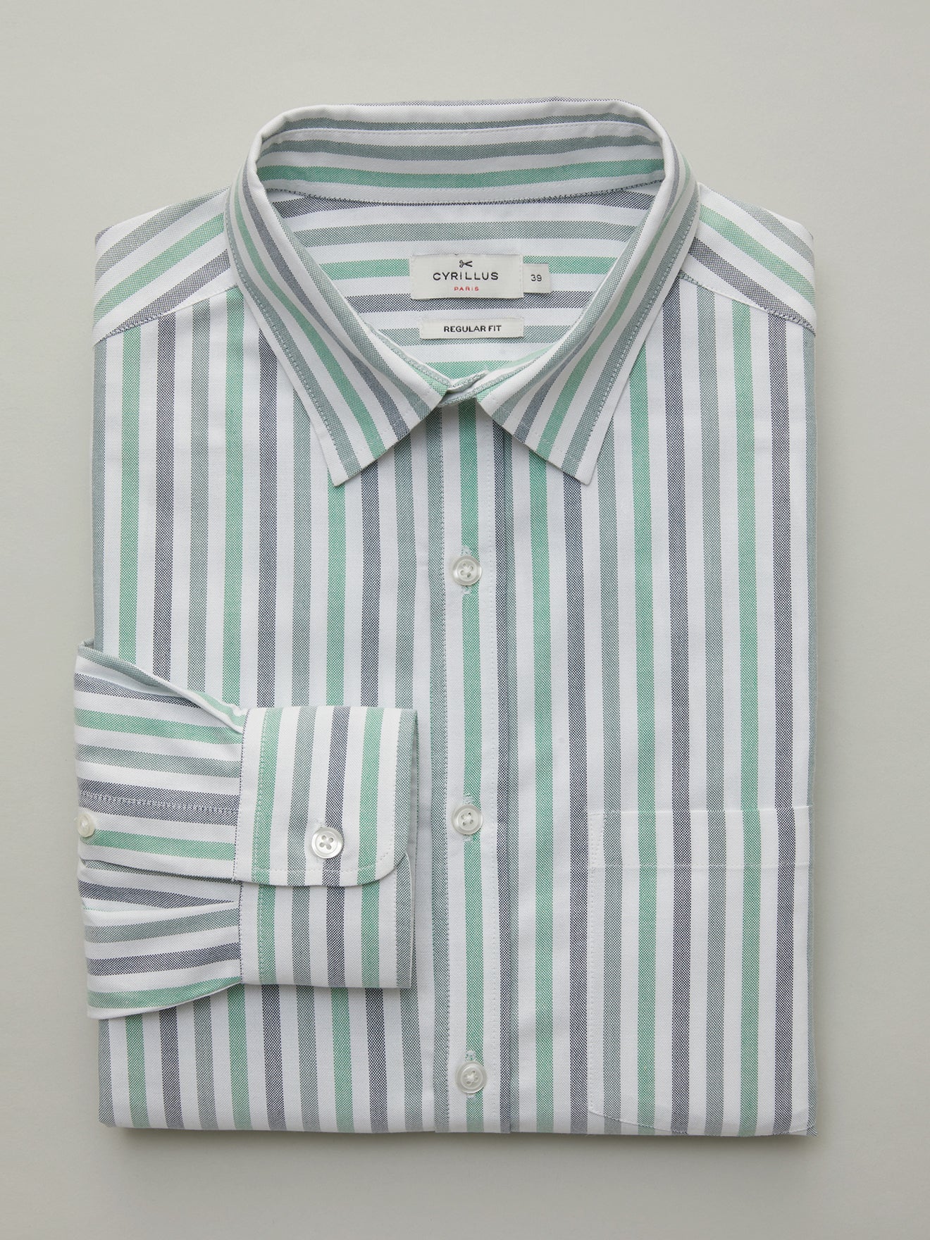 Chemise Regular Fit Oxford rayé homme - coton bio