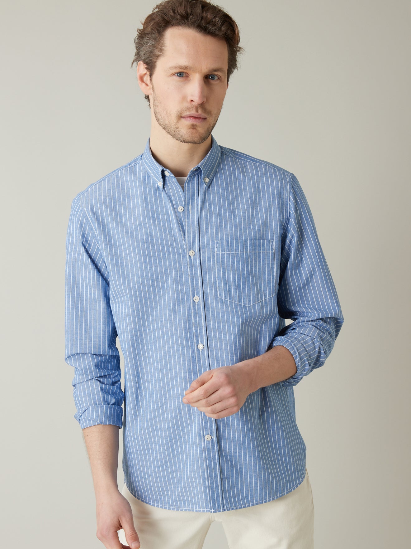 Chemise Regular Fit rayé - coton bio et fibres recyclées