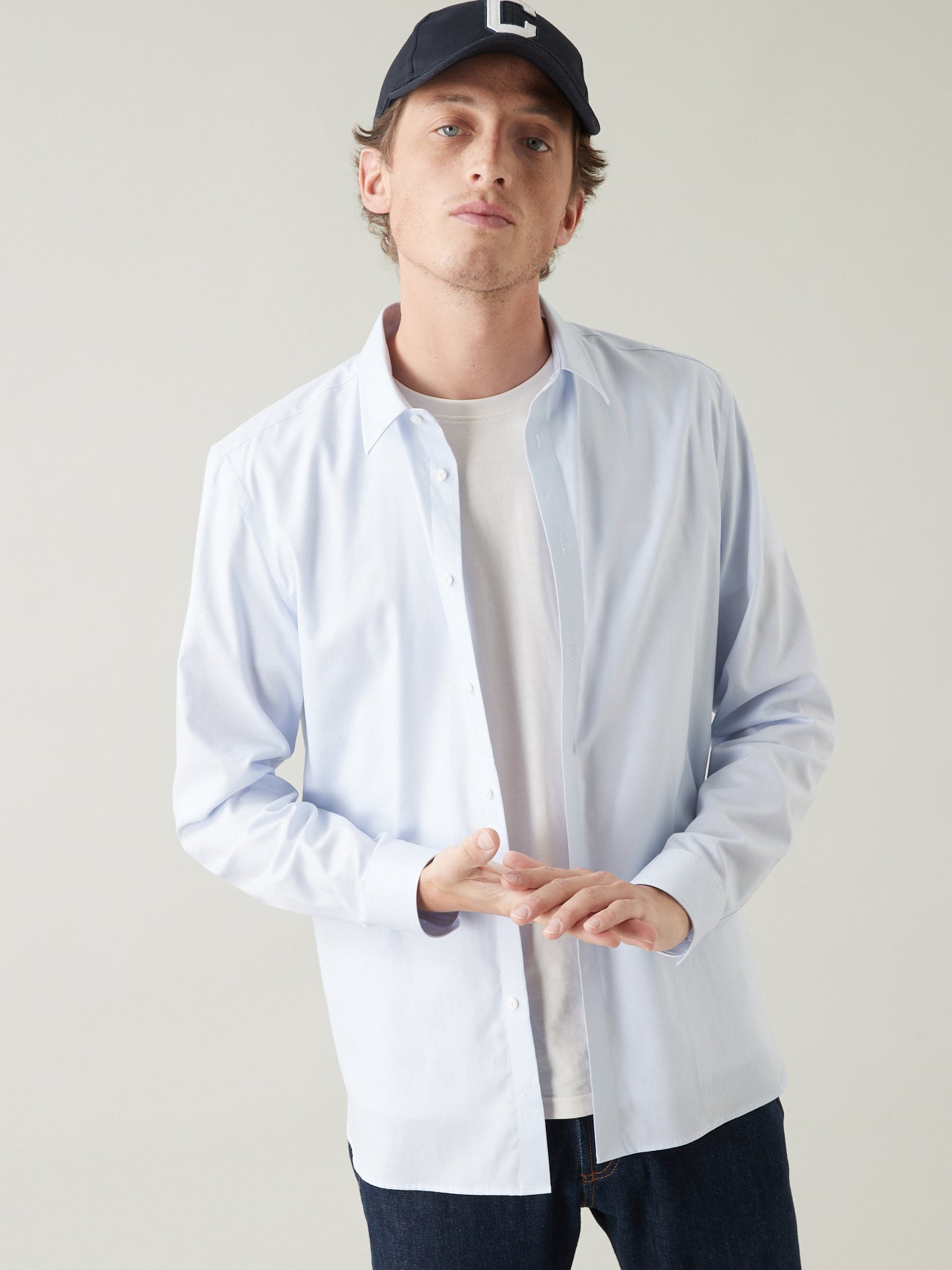 Chemise Slim Fit homme popeline unie non iron