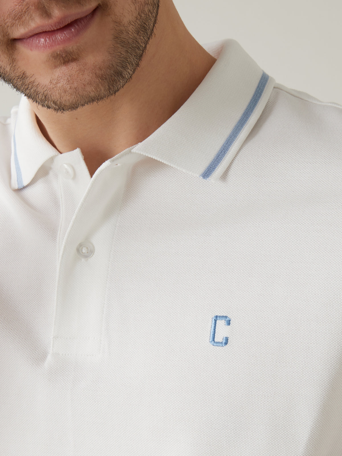 Polo maille piquée bicolore homme - coton bio