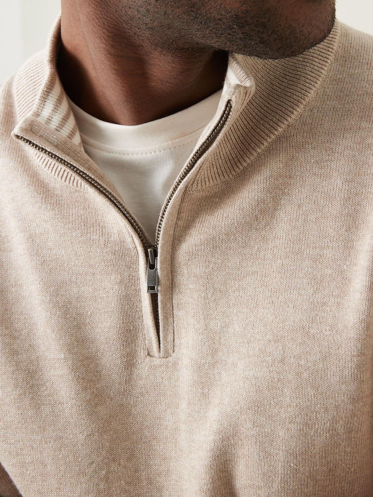 Pull homme col montant zippé