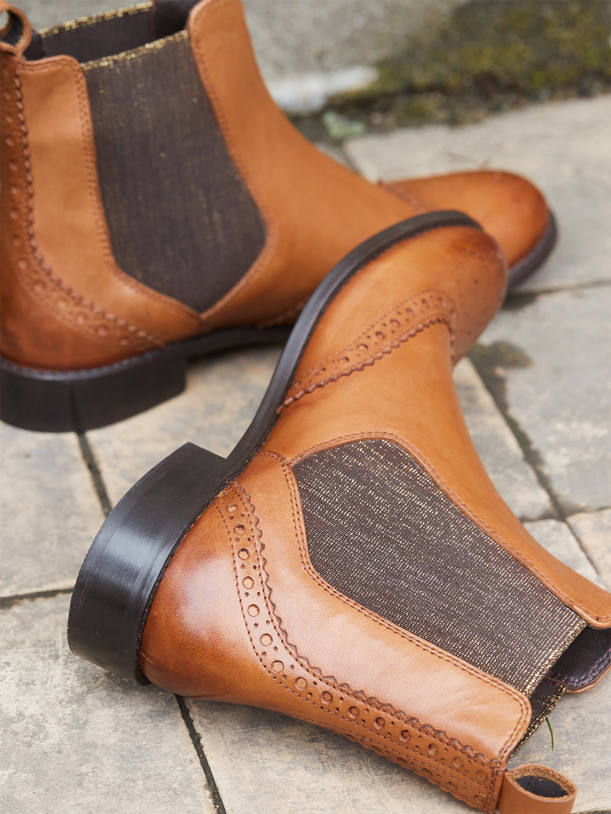 Chelsea boots met gebloemde neus voor dames